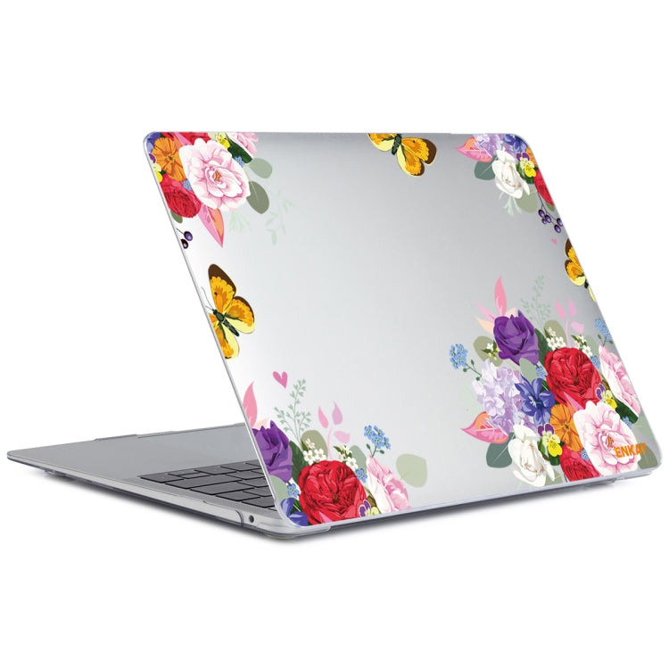 ENKAY Flower Series Pattern Laotop Protective Crystal Case For MacBook Pro 15.4 inch A1707 / A1990(Rose) - MacBook Pro Cases by ENKAY | Online Shopping UK | buy2fix