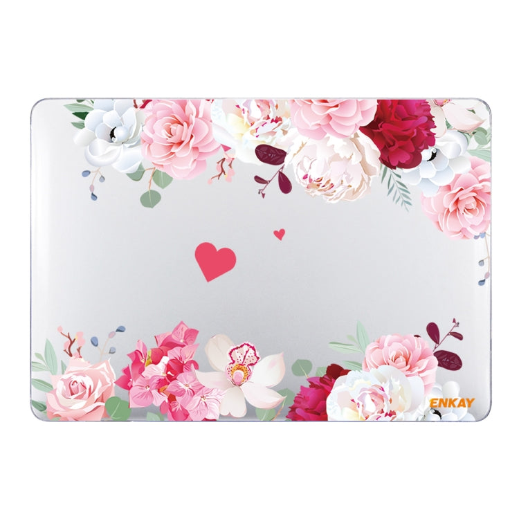 ENKAY Flower Series Pattern Laotop Protective Crystal Case For MacBook Pro 15.4 inch A1707 / A1990(Peony) - MacBook Pro Cases by ENKAY | Online Shopping UK | buy2fix