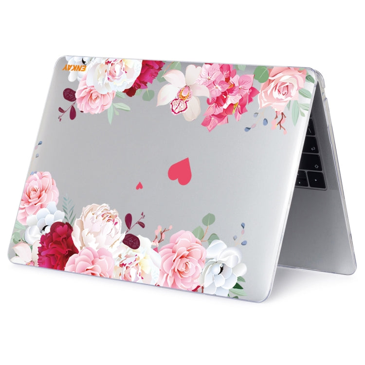 ENKAY Flower Series Pattern Laotop Protective Crystal Case For MacBook Pro 15.4 inch A1707 / A1990(Peony) - MacBook Pro Cases by ENKAY | Online Shopping UK | buy2fix