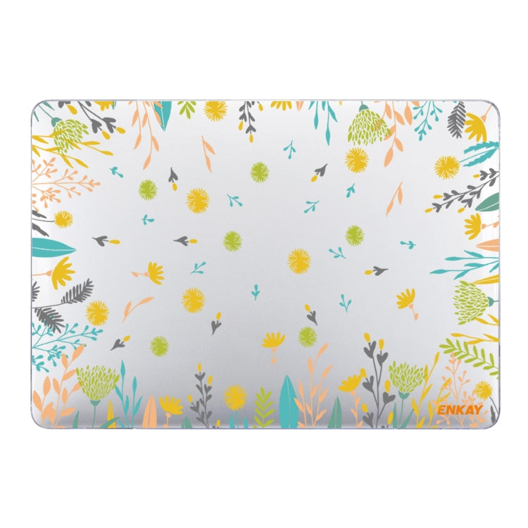 ENKAY Flower Series Pattern Laotop Protective Crystal Case for MacBook Pro 16 inch A2141(Dandelion) - MacBook Pro Cases by ENKAY | Online Shopping UK | buy2fix