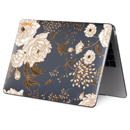 ENKAY Vintage Pattern Series Laotop Protective Crystal Case For MacBook Pro 13.3 inch A1706 / A1708 / A1989 / A2159(Golden Peony) - MacBook Pro Cases by ENKAY | Online Shopping UK | buy2fix