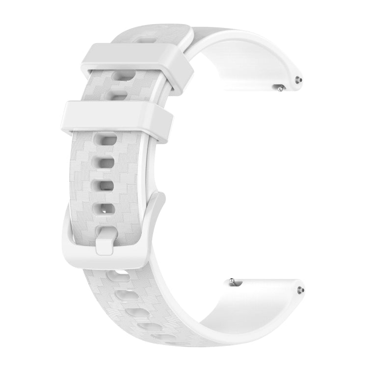 For Amazfit GTS 3 20mm Carbon Fiber Striped Silicone Watch Band(White) - Watch Bands by buy2fix | Online Shopping UK | buy2fix