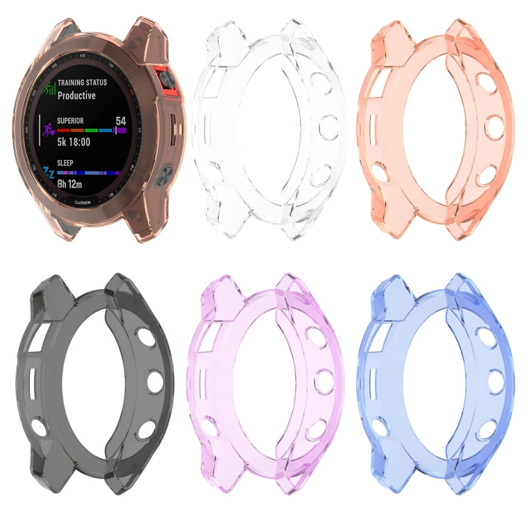 For Garmin Fenix 7 Shockproof TPU Soft Protective Case(Pink) - Watch Cases by buy2fix | Online Shopping UK | buy2fix