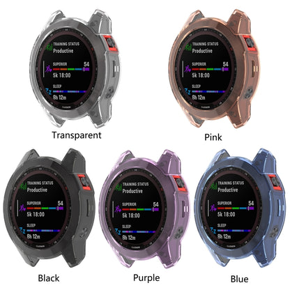 For Garmin Fenix 7 Shockproof TPU Soft Protective Case(Purple) - Watch Cases by buy2fix | Online Shopping UK | buy2fix