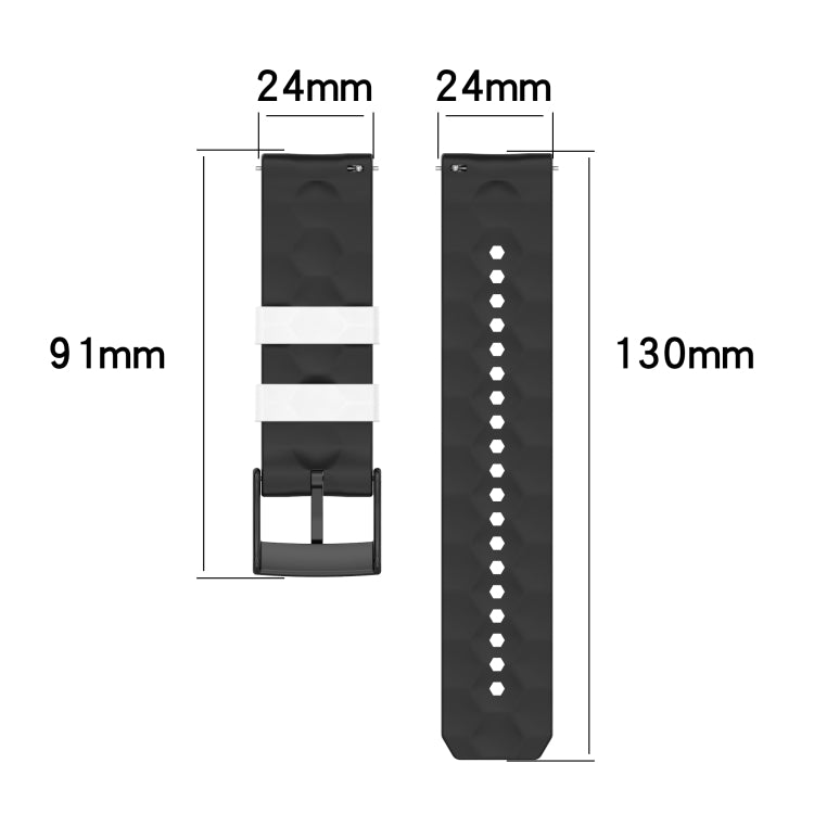 For Suunto 9 Baro 24mm Mixed-Color Silicone Watch Band(Black+Red) -  by buy2fix | Online Shopping UK | buy2fix