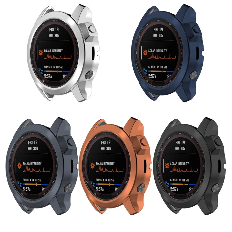 For Garmin Fenix 7X Shockproof TPU Watch Case(Dark Blue) - Watch Cases by buy2fix | Online Shopping UK | buy2fix