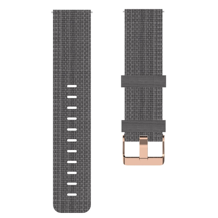 For Garmin Vivoactive 4S 18mm Nylon Woven Watch Band(Dark Grey) - Watch Bands by buy2fix | Online Shopping UK | buy2fix