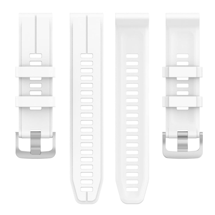 For Garmin Fenix 6 Pro GPS 22mm Solid Color Silicone Watch Band(White) - Watch Bands by buy2fix | Online Shopping UK | buy2fix