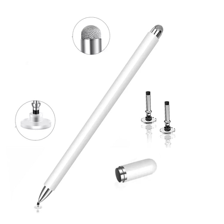 AT-30 2-in-1 Silicone Sucker + Conductive Cloth Head Handwriting Touch Screen Pen Mobile Phone Passive Capacitive Pen with 1 Pen Head(White) - Stylus Pen by buy2fix | Online Shopping UK | buy2fix