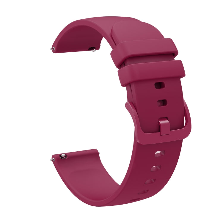 For Amazfit GTR 3 Pro 22mm Solid Color Soft Silicone Watch Band(Wine Red) - Watch Bands by buy2fix | Online Shopping UK | buy2fix