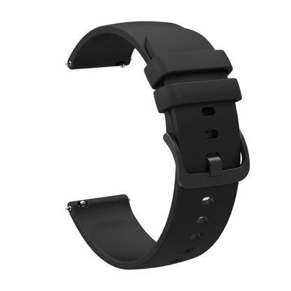 For Amazfit GTR 2 22mm Solid Color Soft Silicone Watch Band(Black) - Watch Bands by buy2fix | Online Shopping UK | buy2fix