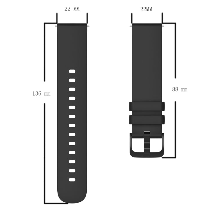 For Amazfit 2 Stratos 22mm Solid Color Soft Silicone Watch Band(Black) - Watch Bands by buy2fix | Online Shopping UK | buy2fix