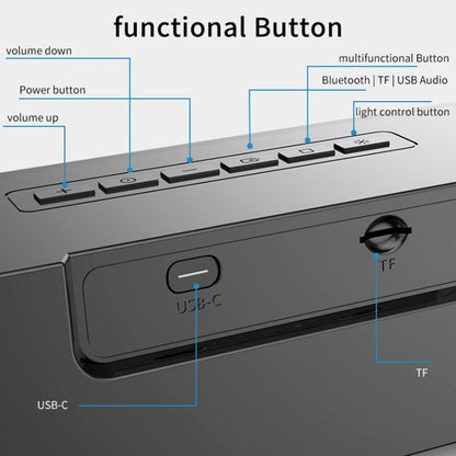 AEC BT601 RGB Light HiFi Soundbar Bluetooth Speaker Home Theater - Desktop Speaker by AEC | Online Shopping UK | buy2fix