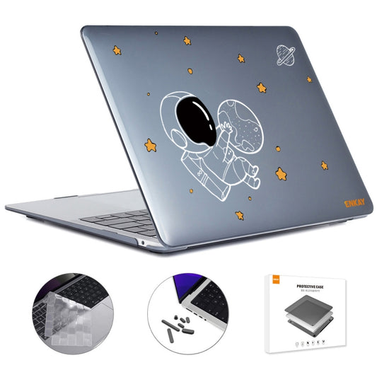 For MacBook Pro 14.2 A2442/A2779 2023 ENKAY Hat-Prince 3 in 1 Spaceman Pattern Laotop Protective Crystal Case with TPU Keyboard Film / Anti-dust Plugs, Version:EU(Spaceman No.5) - MacBook Pro Cases by ENKAY | Online Shopping UK | buy2fix