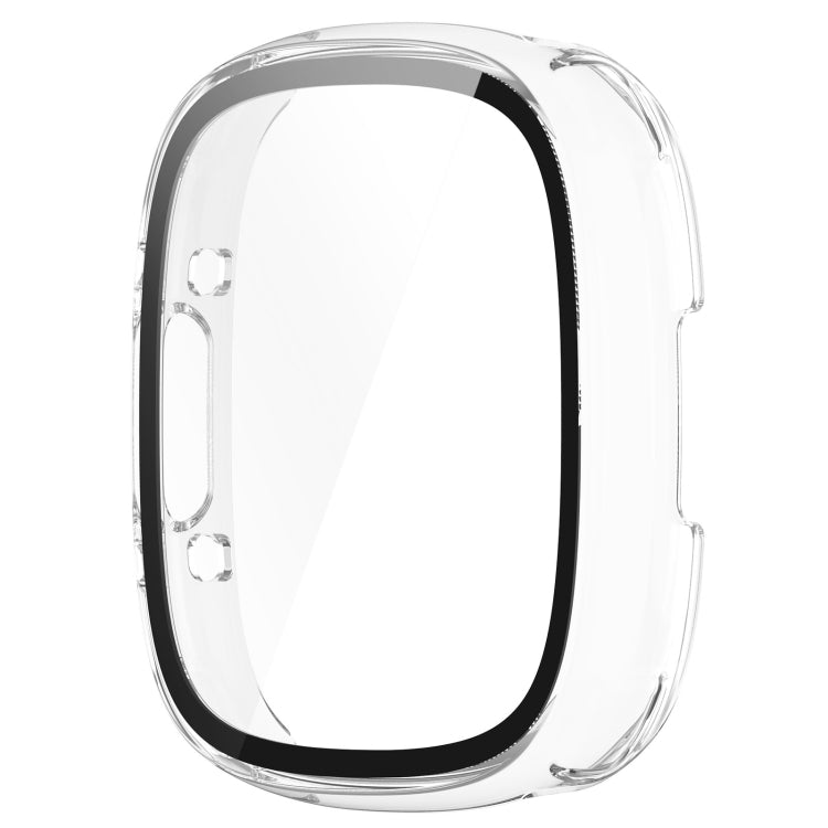 For  Fitbit Sense 2 PC+ Toughened Film Integrated Protective Case(Transparent) - Watch Cases by buy2fix | Online Shopping UK | buy2fix