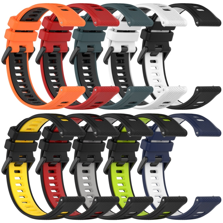 For Honor Magic Watch 2 46mm 22mm Sports Two-Color Silicone Watch Band(Black+Yellow) - Watch Bands by buy2fix | Online Shopping UK | buy2fix