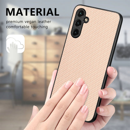 For Samsung Galaxy S25 Ultra 5G Carbon Fiber Texture Leather Back Cover Phone Case(Khaki) - Galaxy Phone Cases by buy2fix | Online Shopping UK | buy2fix