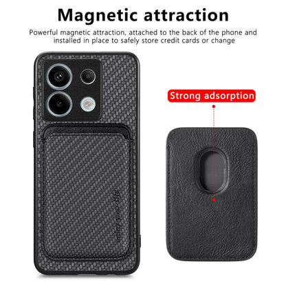 For Xiaomi Redmi Note 13 4G Carbon Fiber Leather Card Magnetic Phone Case(Black) - Note 13 Cases by buy2fix | Online Shopping UK | buy2fix