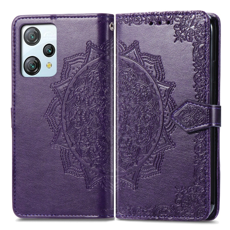 For Blackview A53 Mandala Flower Embossed Leather Phone Case(Purple) - More Brand by buy2fix | Online Shopping UK | buy2fix