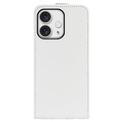 For iPhone 16 Pro R64 Texture Single Vertical Flip Leather Phone Case(White) - iPhone 16 Pro Cases by buy2fix | Online Shopping UK | buy2fix