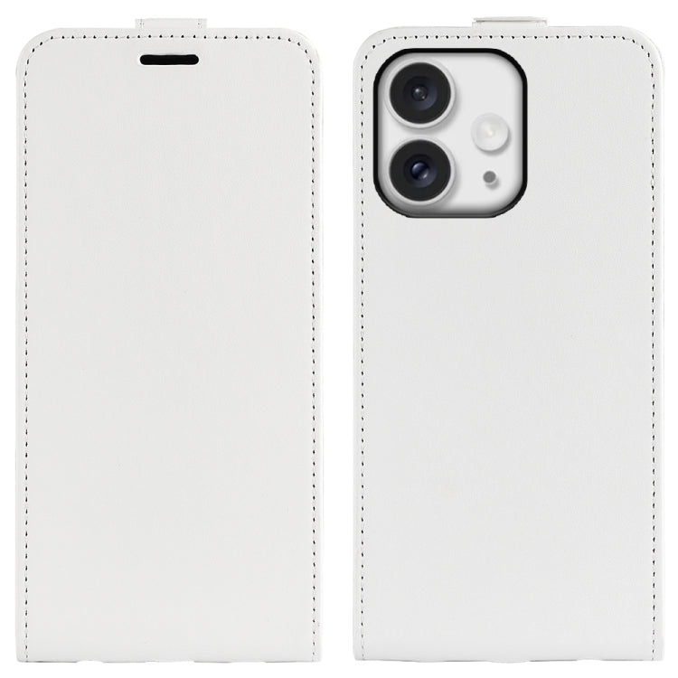 For iPhone 16 Pro Max R64 Texture Single Vertical Flip Leather Phone Case(White) - iPhone 16 Pro Max Cases by buy2fix | Online Shopping UK | buy2fix