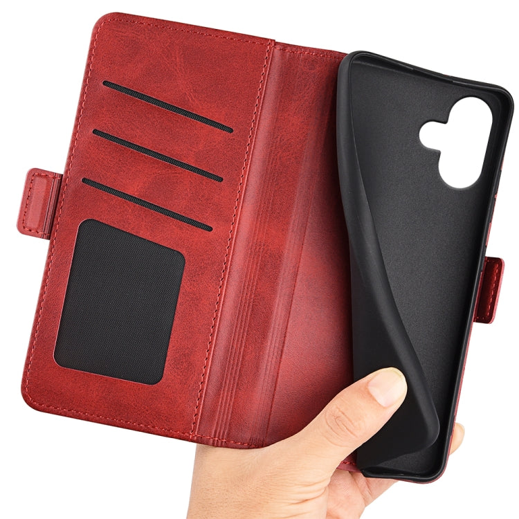 For iPhone 16 Plus Dual-side Magnetic Buckle Horizontal Flip Leather Phone Case(Red) - iPhone 16 Plus Cases by buy2fix | Online Shopping UK | buy2fix