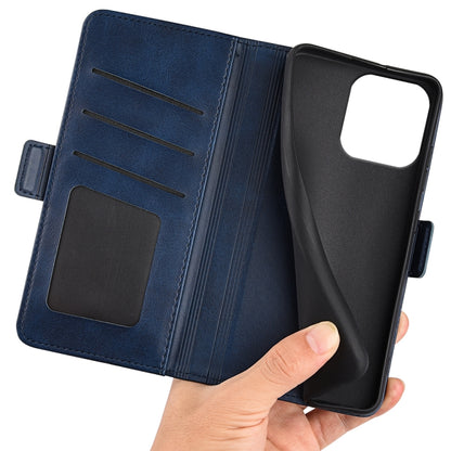 For iPhone 16 Pro Dual-side Magnetic Buckle Horizontal Flip Leather Phone Case(Dark Blue) - iPhone 16 Pro Cases by buy2fix | Online Shopping UK | buy2fix