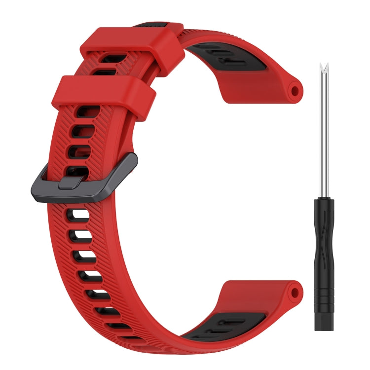 For Garmin Approach S70 47mm Sports Two-Color Silicone Watch Band(Red+Black) - Watch Bands by buy2fix | Online Shopping UK | buy2fix