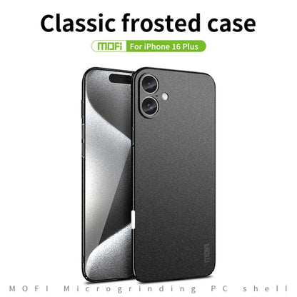 For iPhone 16 Plus MOFI Fandun Series Frosted PC Ultra-thin All-inclusive Phone Case(Green) - iPhone 16 Plus Cases by MOFI | Online Shopping UK | buy2fix