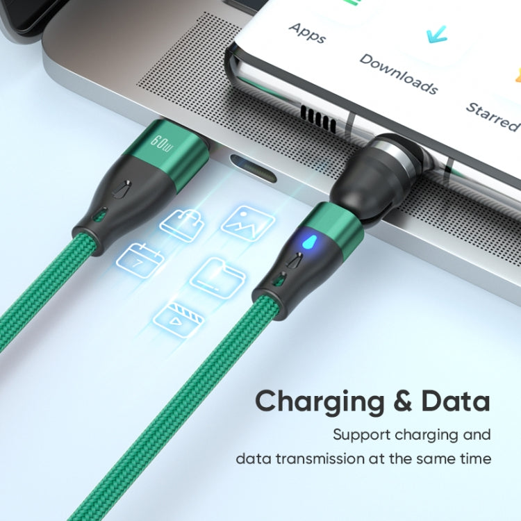 ENKAY PD60W Type-C to Type-C / 8 Pin / Micro USB Magnetic 540 Degrees Rotating Fast Charging Cable, Length:1m(Green) - Charging Cable & Head by ENKAY | Online Shopping UK | buy2fix