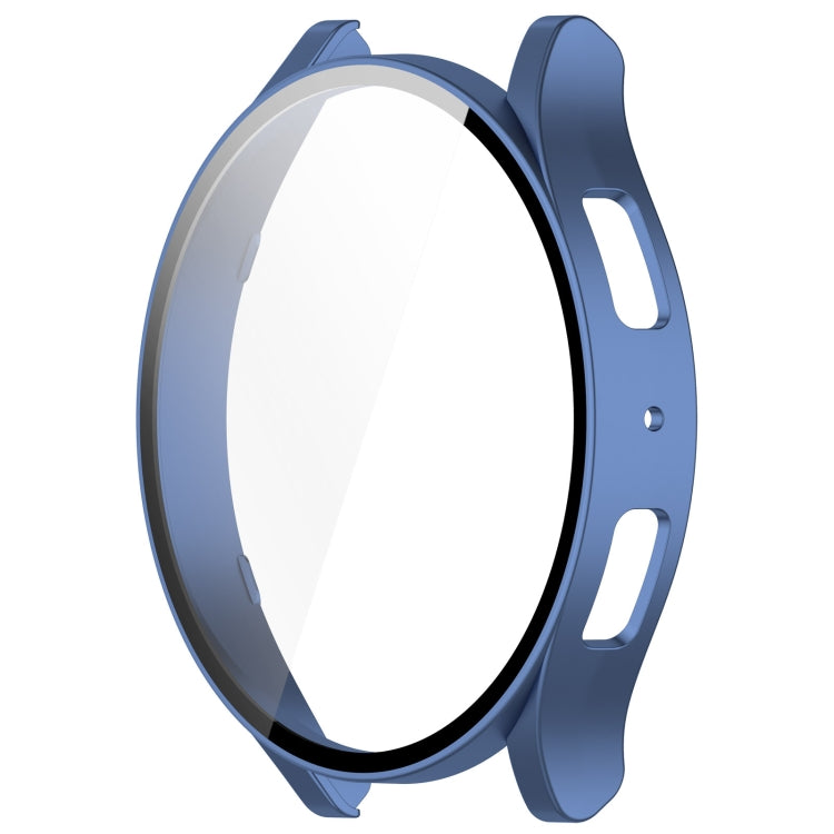 For Samsung Galaxy Watch6 44mm PC + Tempered Film Integrated Watch Protective Case(Blue) - Watch Cases by buy2fix | Online Shopping UK | buy2fix