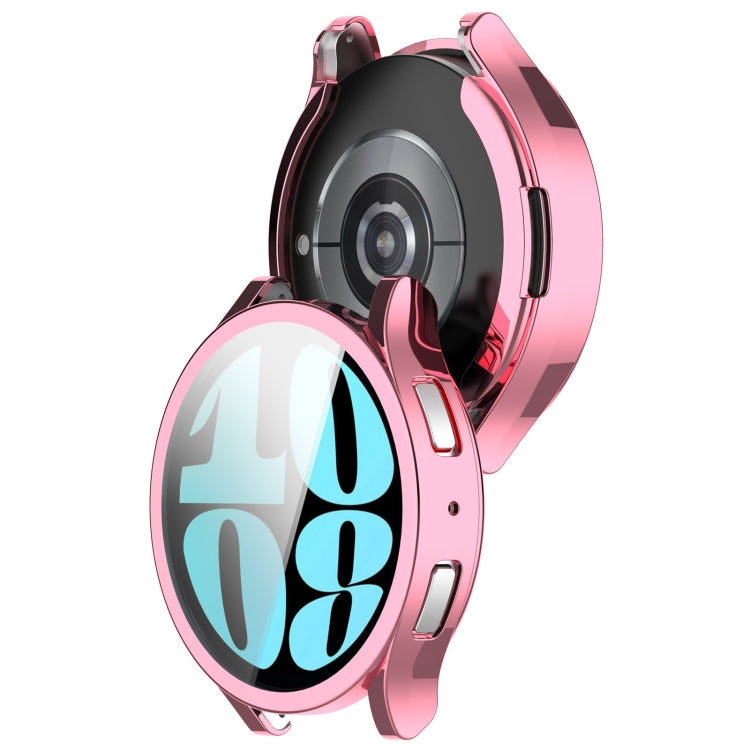 For Samsung Galaxy Watch6 44mm Full Coverage TPU Electroplated Watch Protective Case(Pink) - Watch Cases by buy2fix | Online Shopping UK | buy2fix