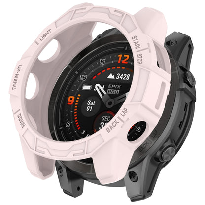 For Garmin Epix Pro / Epix Pro Gen 2 47mm / Fenix 7 / 7 Pro Armored TPU Half Wrapped Watch Protective Case(Pink) - Watch Cases by buy2fix | Online Shopping UK | buy2fix