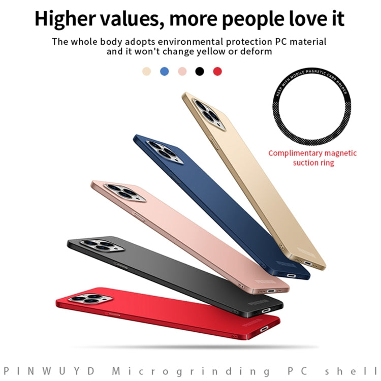 For iPhone 15 Pro PINWUYO Micro-Frosted PC Ultra-thin Hard Phone Case with Magsafe Magnetic Ring(Gold) - iPhone 15 Pro Cases by PINWUYO | Online Shopping UK | buy2fix