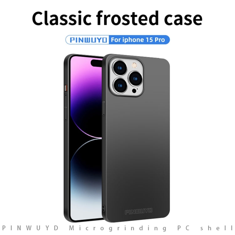 For iPhone 15 Pro PINWUYO Micro-Frosted PC Ultra-thin Hard Phone Case with Magsafe Magnetic Ring(Gold) - iPhone 15 Pro Cases by PINWUYO | Online Shopping UK | buy2fix