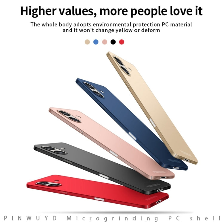 For iPhone 16 PINWUYO Micro-Frosted PC Ultra-thin Hard Phone Case with Magsafe Magnetic Ring(Red) - iPhone 16 Cases by PINWUYO | Online Shopping UK | buy2fix