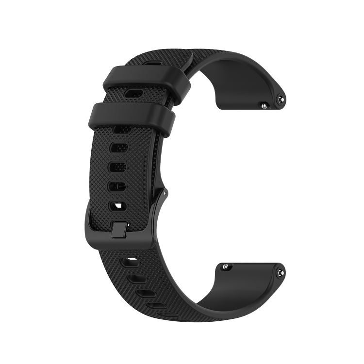 For Samsung Galaxy Watch 6 40mm 20mm Checkered Silicone Watch Band(Black) - Watch Bands by buy2fix | Online Shopping UK | buy2fix