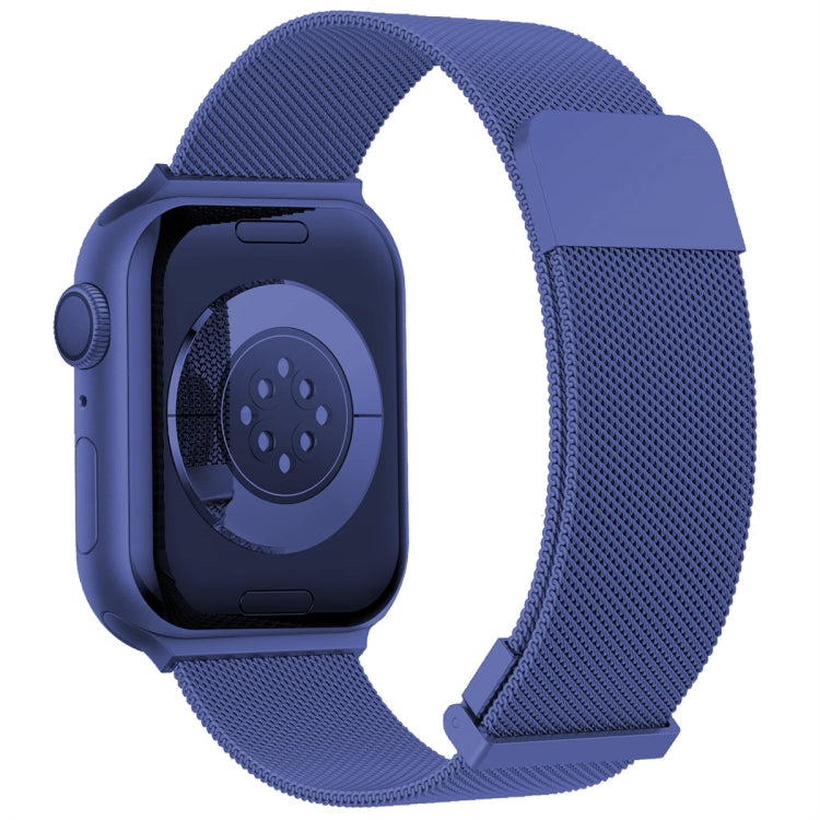 For Apple Watch 2 42mm Milan Double Magnetic Steel Mesh Watch Band(Blue) - Watch Bands by buy2fix | Online Shopping UK | buy2fix