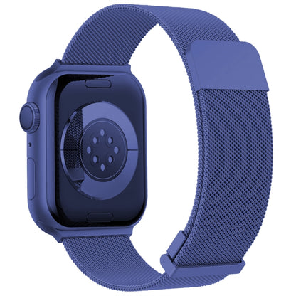 For Apple Watch 38mm Milan Double Magnetic Steel Mesh Watch Band(Blue) - Watch Bands by buy2fix | Online Shopping UK | buy2fix