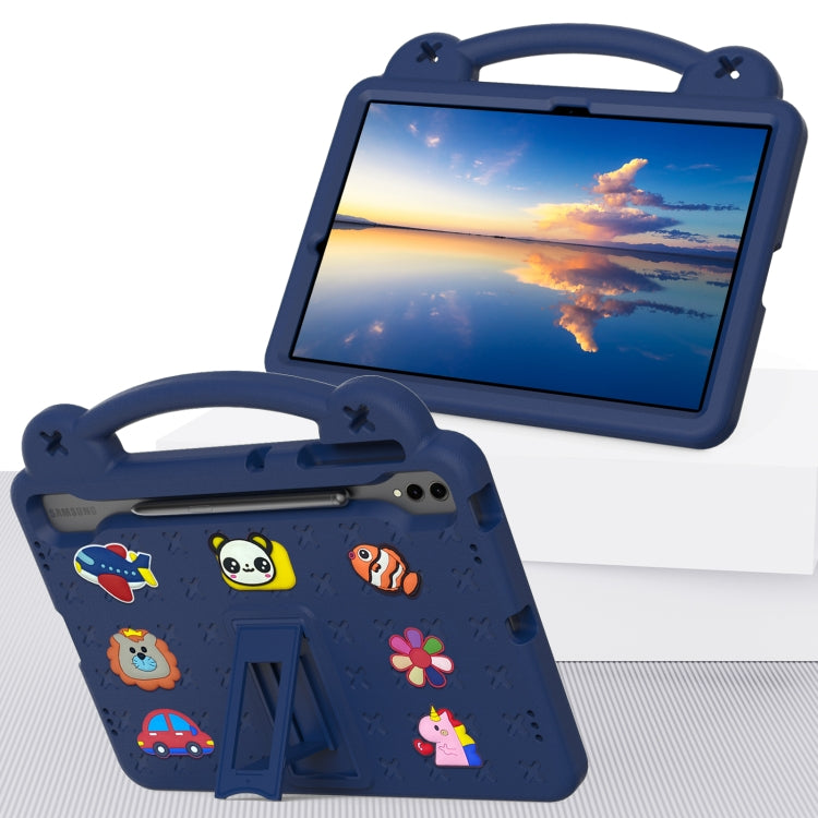 For Samsung Galaxy S7 FE 12.4 T730 / T736 Handle Kickstand Children EVA Shockproof Tablet Case(Navy Blue) - Galaxy Tab S7 FE by buy2fix | Online Shopping UK | buy2fix