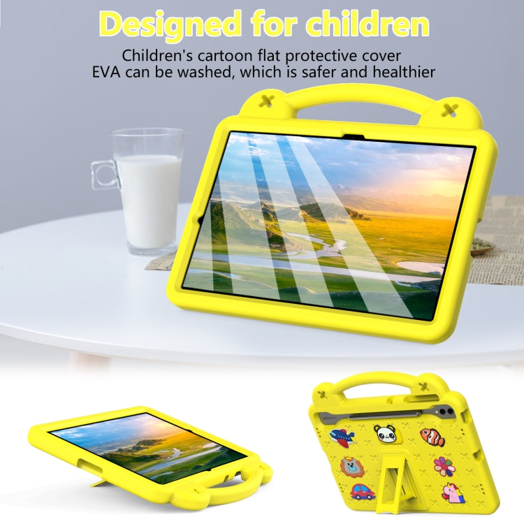 For Samsung Galaxy Tab S7+ / T970/T975/T976 Handle Kickstand Children EVA Shockproof Tablet Case(Yellow) - Tab S7+ T970 / T976B by buy2fix | Online Shopping UK | buy2fix