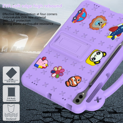 For Samsung Galaxy Tab S10+12.4 X820 Handle Kickstand Children EVA Shockproof Tablet Case(Light Purple) - Tab S10+ Cases by buy2fix | Online Shopping UK | buy2fix