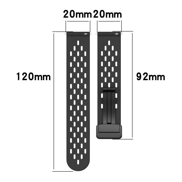 For Amazfit Pop 20mm Folding Magnetic Clasp Silicone Watch Band(Red) - Watch Bands by buy2fix | Online Shopping UK | buy2fix