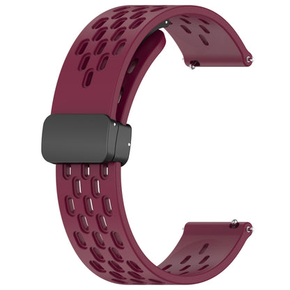 For Honor Watch GS Pro 22mm Folding Magnetic Clasp Silicone Watch Band(Wine Red) - Watch Bands by buy2fix | Online Shopping UK | buy2fix