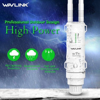 WAVLINK WN570HA1 Weatherproof 2.4+5GHz 600Mbps Outdoor WiFi Range Router Extender, Plug:UK Plug - Wireless Routers by WAVLINK | Online Shopping UK | buy2fix