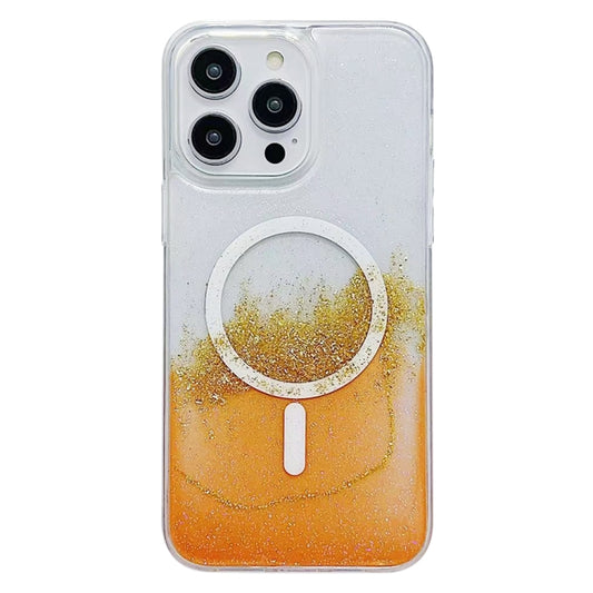 For iPhone 12 / 12 Pro MagSafe Gilding Hybrid Clear TPU Phone Case(Orange) - iPhone 12 / 12 Pro Cases by buy2fix | Online Shopping UK | buy2fix