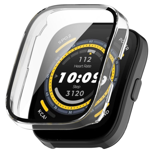 For Amazfit Bip 5 Tempered Film Integrated PC Watch Protective Case(Transparent) - Watch Cases by buy2fix | Online Shopping UK | buy2fix