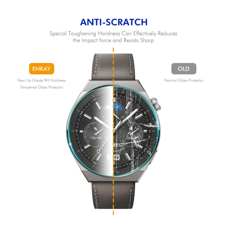 For Huawei Watch GT 5 46mm 2pcs ENKAY Hat-Prince 0.2mm 9H Tempered Glass Screen Protector Watch Film - Screen Protector by ENKAY | Online Shopping UK | buy2fix