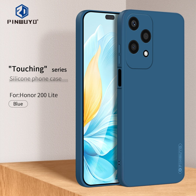 For Honor 200 Lite Global PINWUYO Sense Series Liquid Silicone TPU Phone Case(Blue) - Honor Cases by PINWUYO | Online Shopping UK | buy2fix