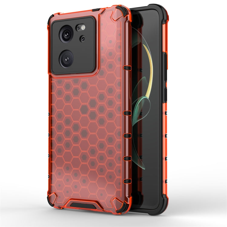 For Redmi K60 Ultra Shockproof Honeycomb Phone Case(Red) - Redmi K60 Ultra Cases by buy2fix | Online Shopping UK | buy2fix